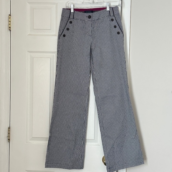 Boden Pants - Boden Navy and White Pinstripe Trousers
